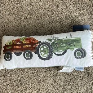 Tommy Bahama Green Tractor and Wagon Decorative Pillow